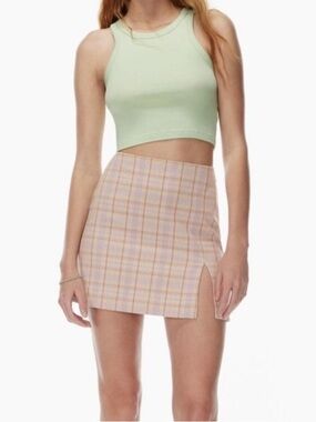 NEW Aritzia Sunday Best Tatiana Constance Mini Skirt Plaid size 0